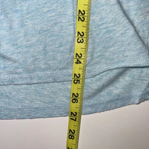 Zella Baby Blue Semi-sheer V-neck Long Sleeve Athleisure Tee Xlarge Women’s - Picture 9 of 12